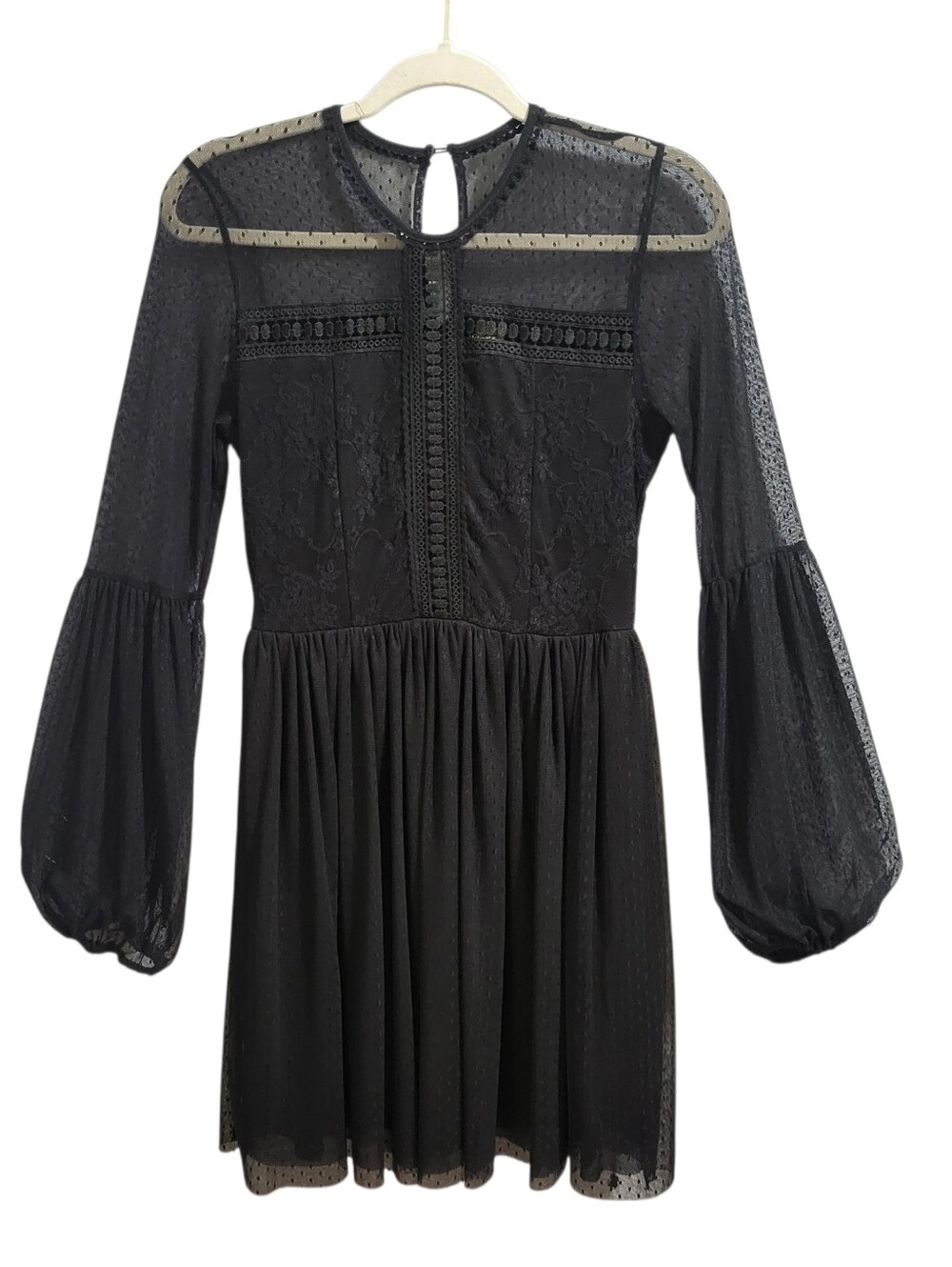 Disney Snow White Mini Swing Dress Size M Black Lace Whimsigoth Dark Romantic